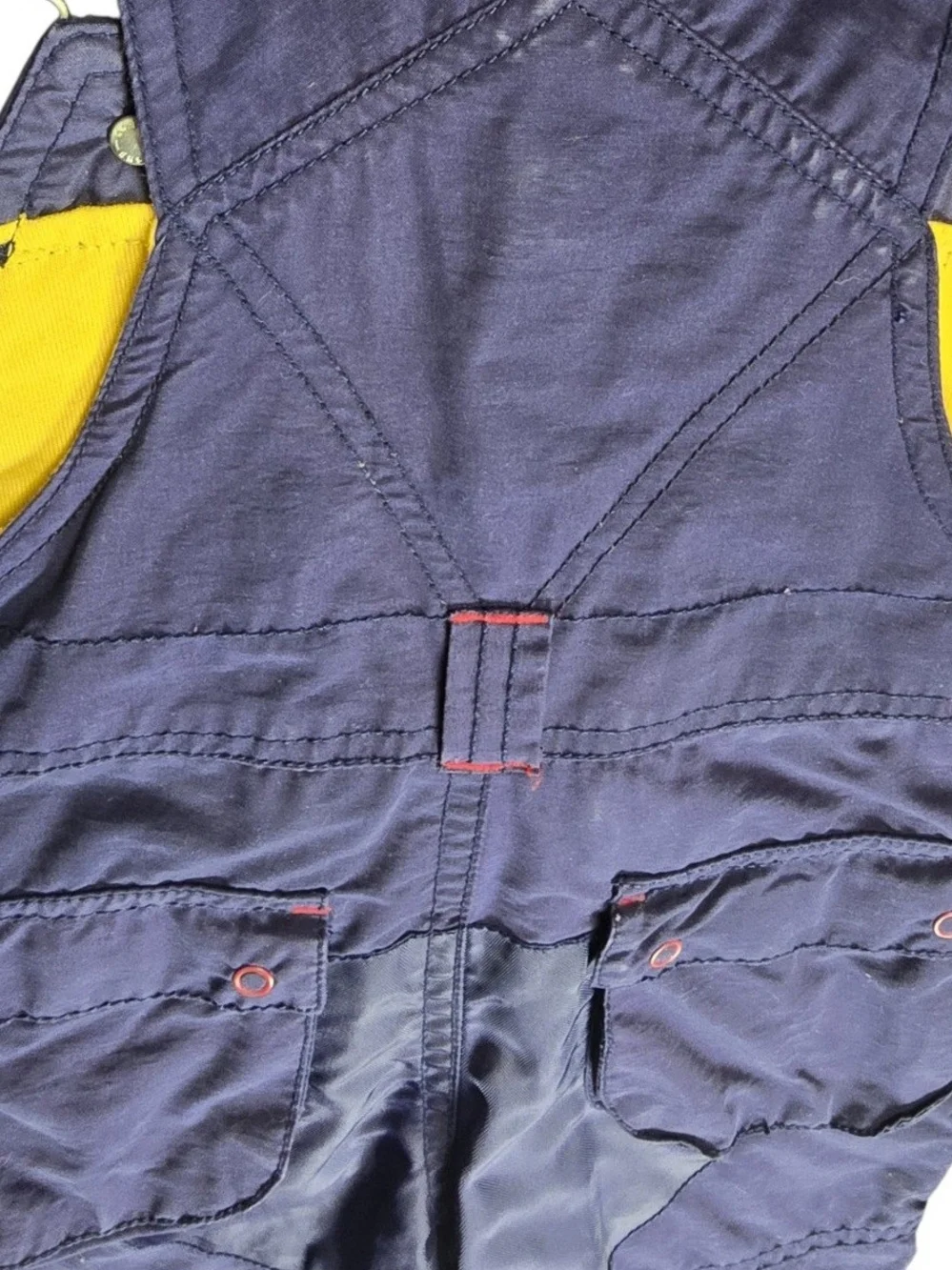 Vintage Gymboree Navy Blue/Yellow Snow Buddies Overalls Size 12-18M